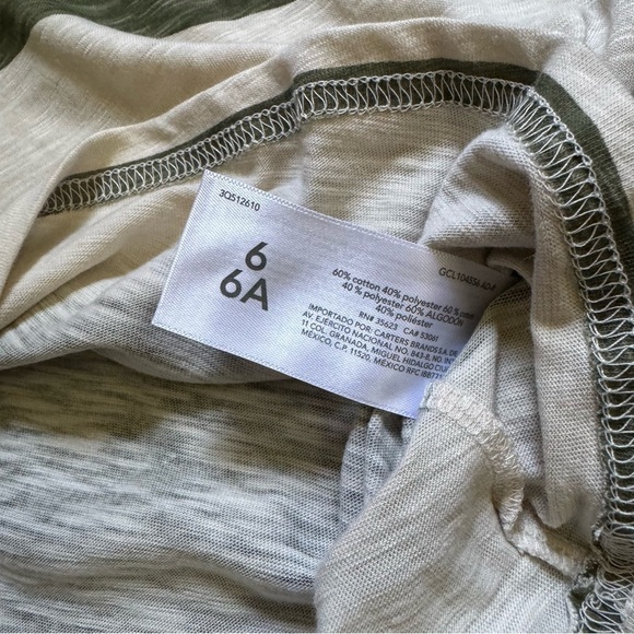 Carter’s Boys Green and Cream Striped Henley Size 6 - Picture 4 of 4